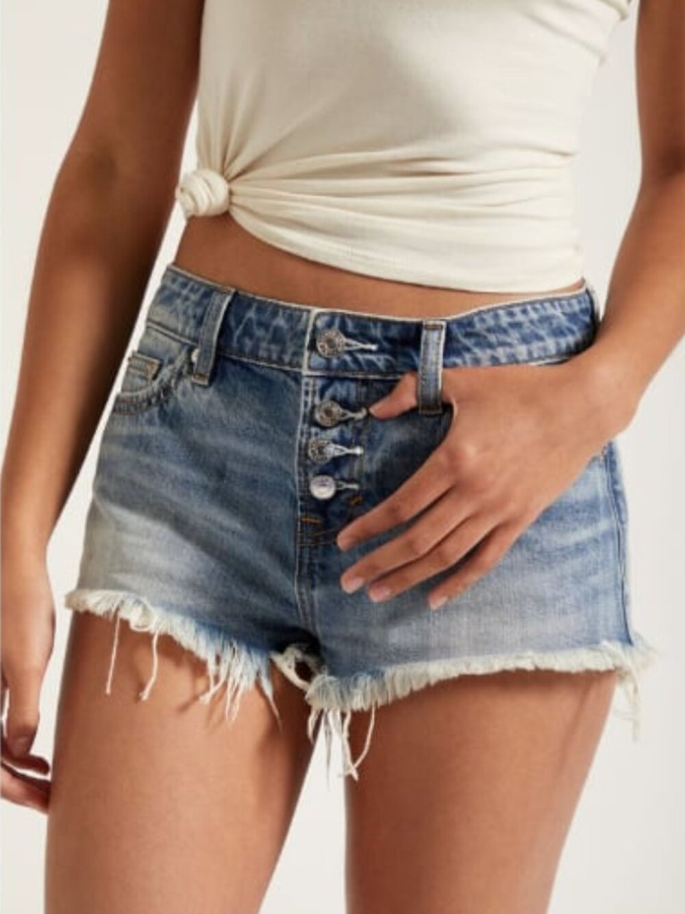 Lucky Brand The Cut Off Button Fly Denim Shorts